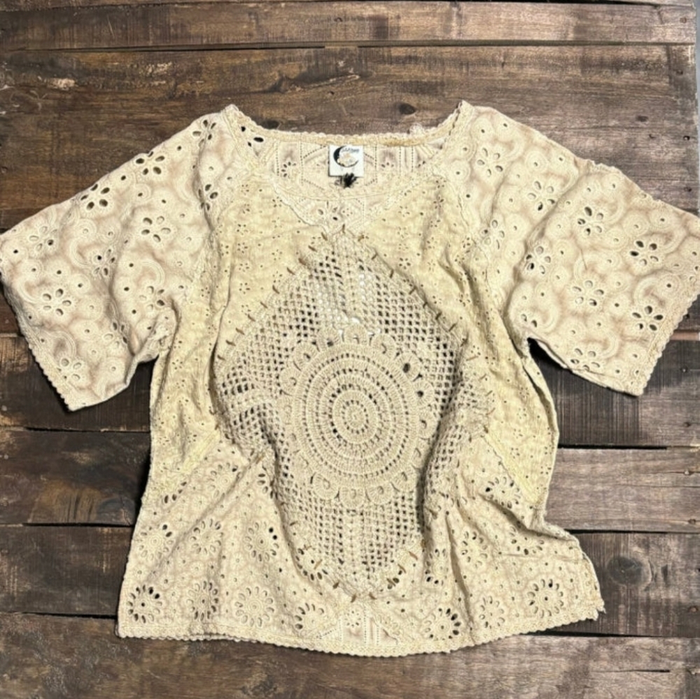 (FINAL PRICE) Cottagecore Patched Together Top